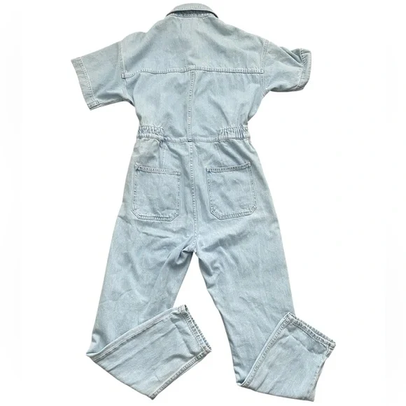 Free People We The Free Marci denim jumpsuit in a light blue wash Medium